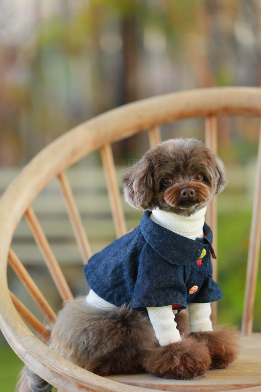 リネンデニムマントコート