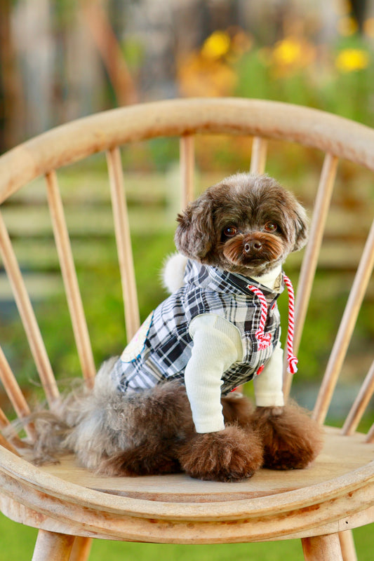 白黒チェックパーカー