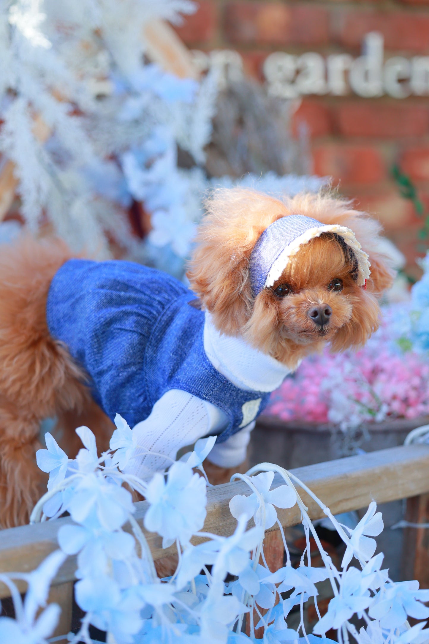 モンプチ シルクデニム エプロンドレス