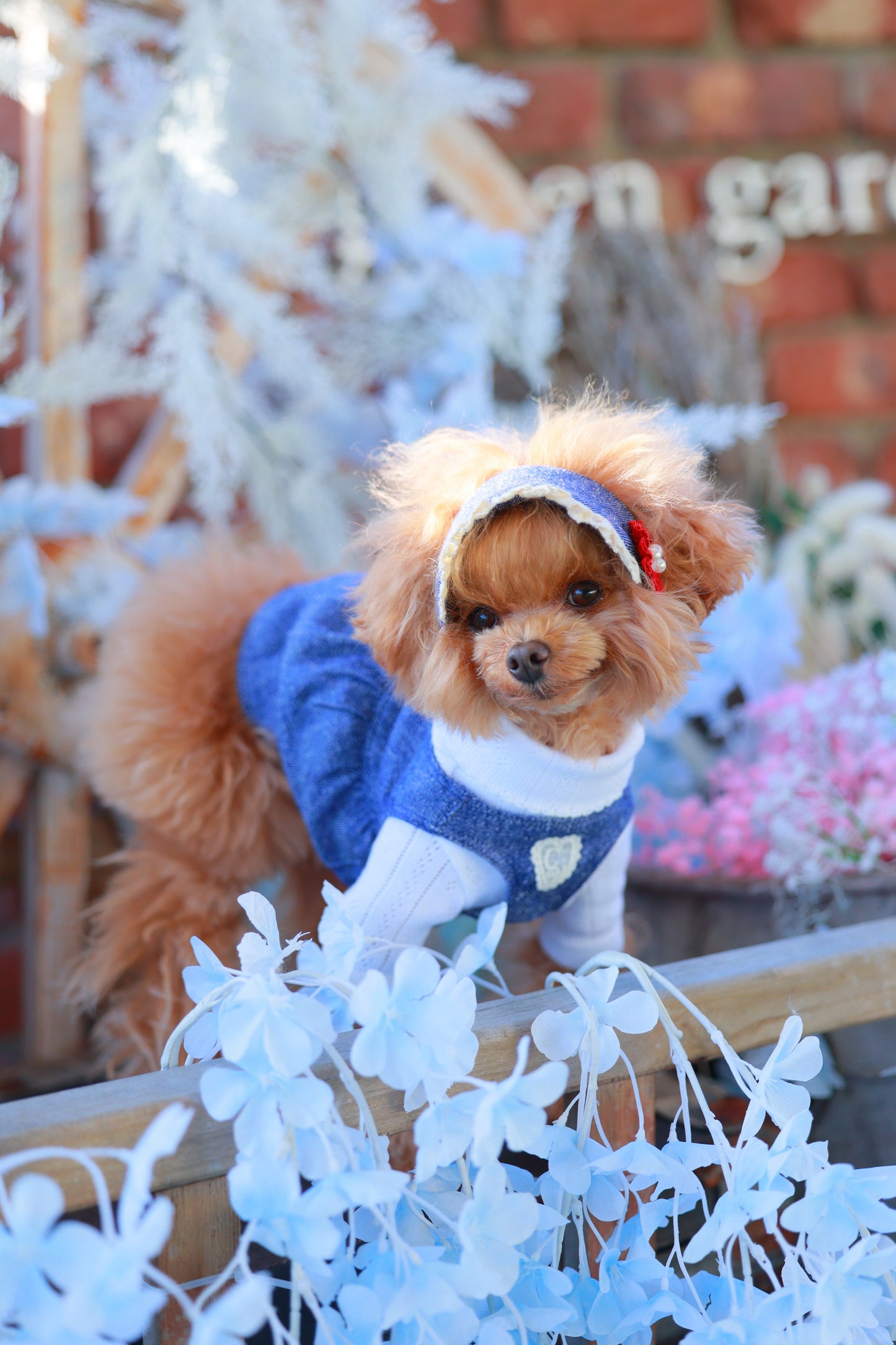 モンプチ シルクデニム エプロンドレス