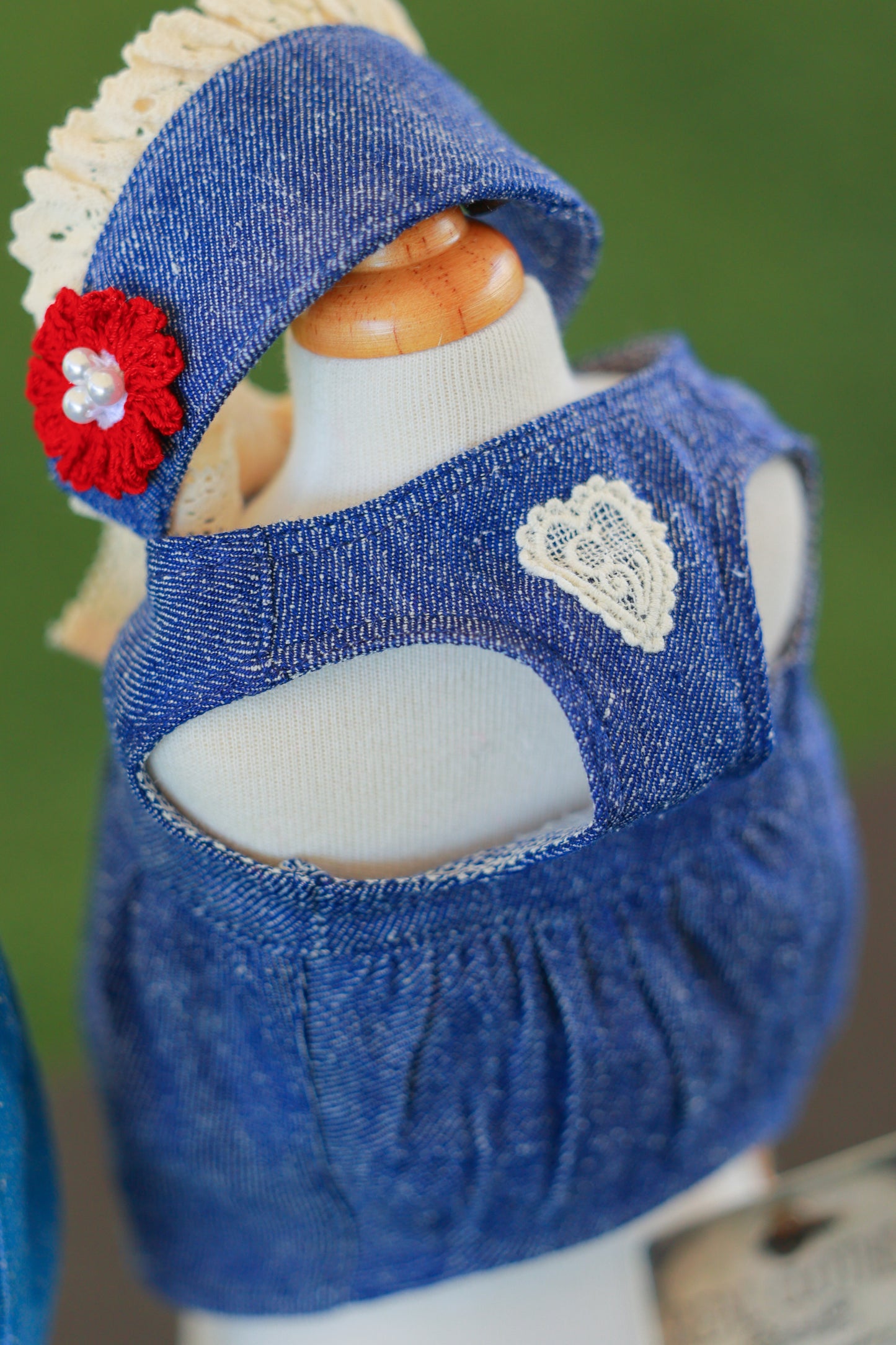 モンプチ シルクデニム エプロンドレス