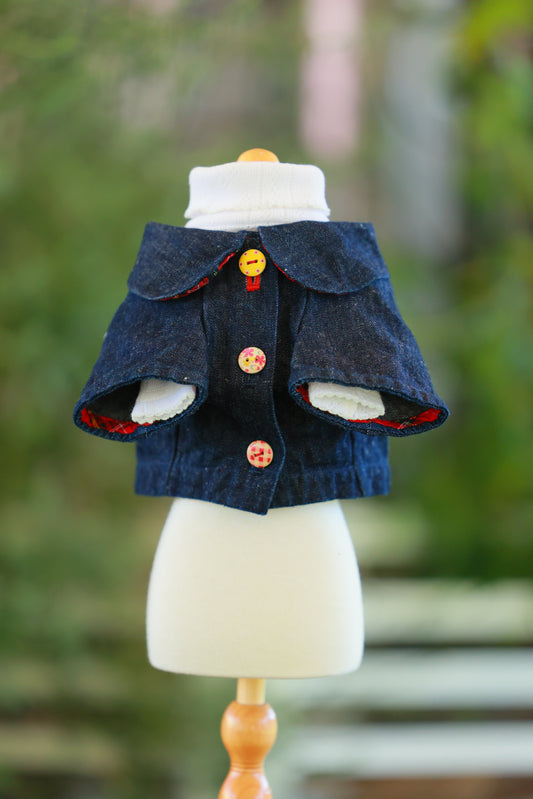 リネンデニムマントコート