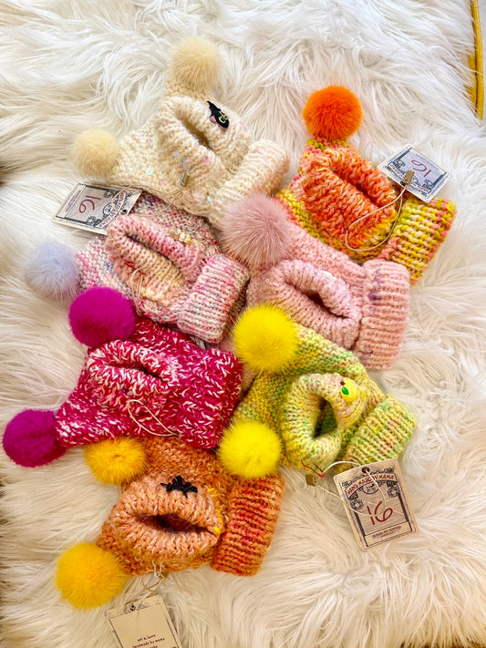 ダブルぽんぽんニット帽