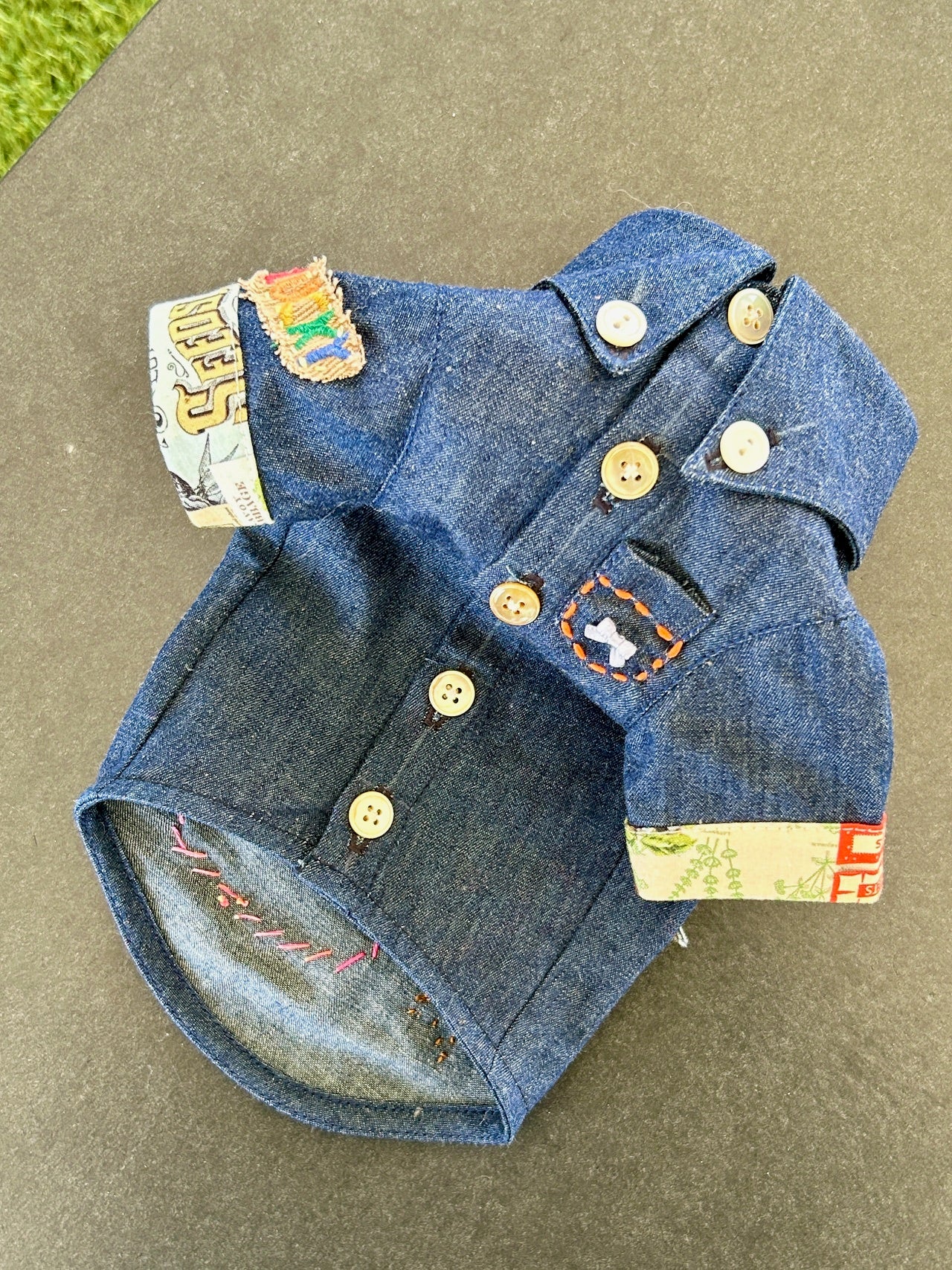 デニムリメイクシャツ(２色)／ダークブルー・ライトブルー(5月上旬以降の発送)